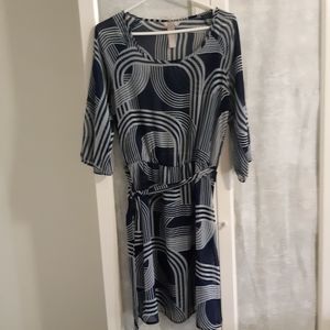 Banana Republic graphic midi dress navy
